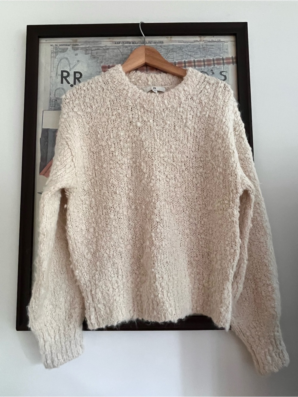 Banana Republic Oversized Boucle Alpaca Wool Cream Chunky Oversized Sweater